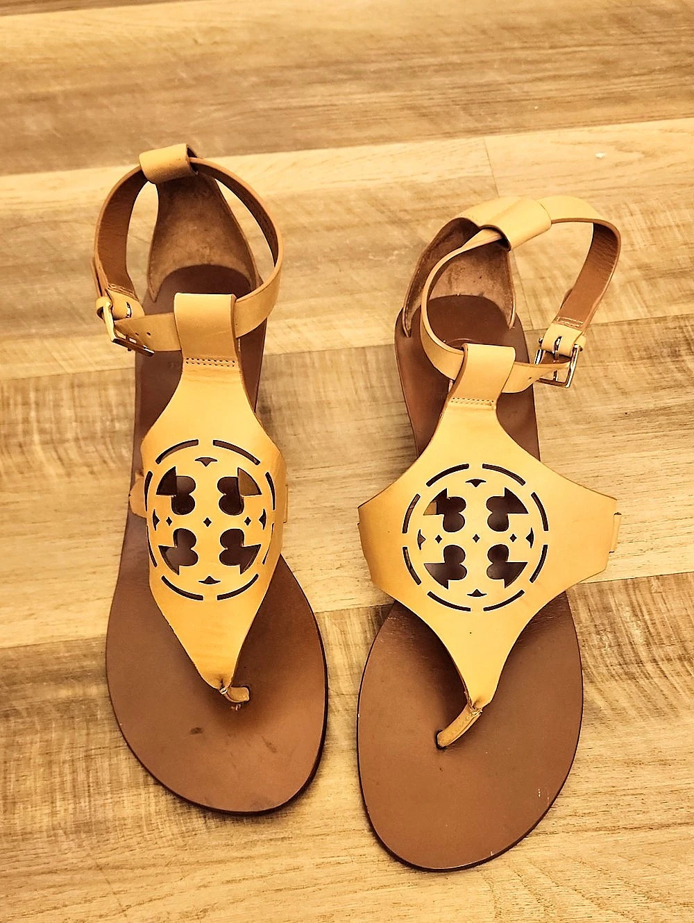 Tory Burch Miller Wedge 25mm Sandal Brown & Gold